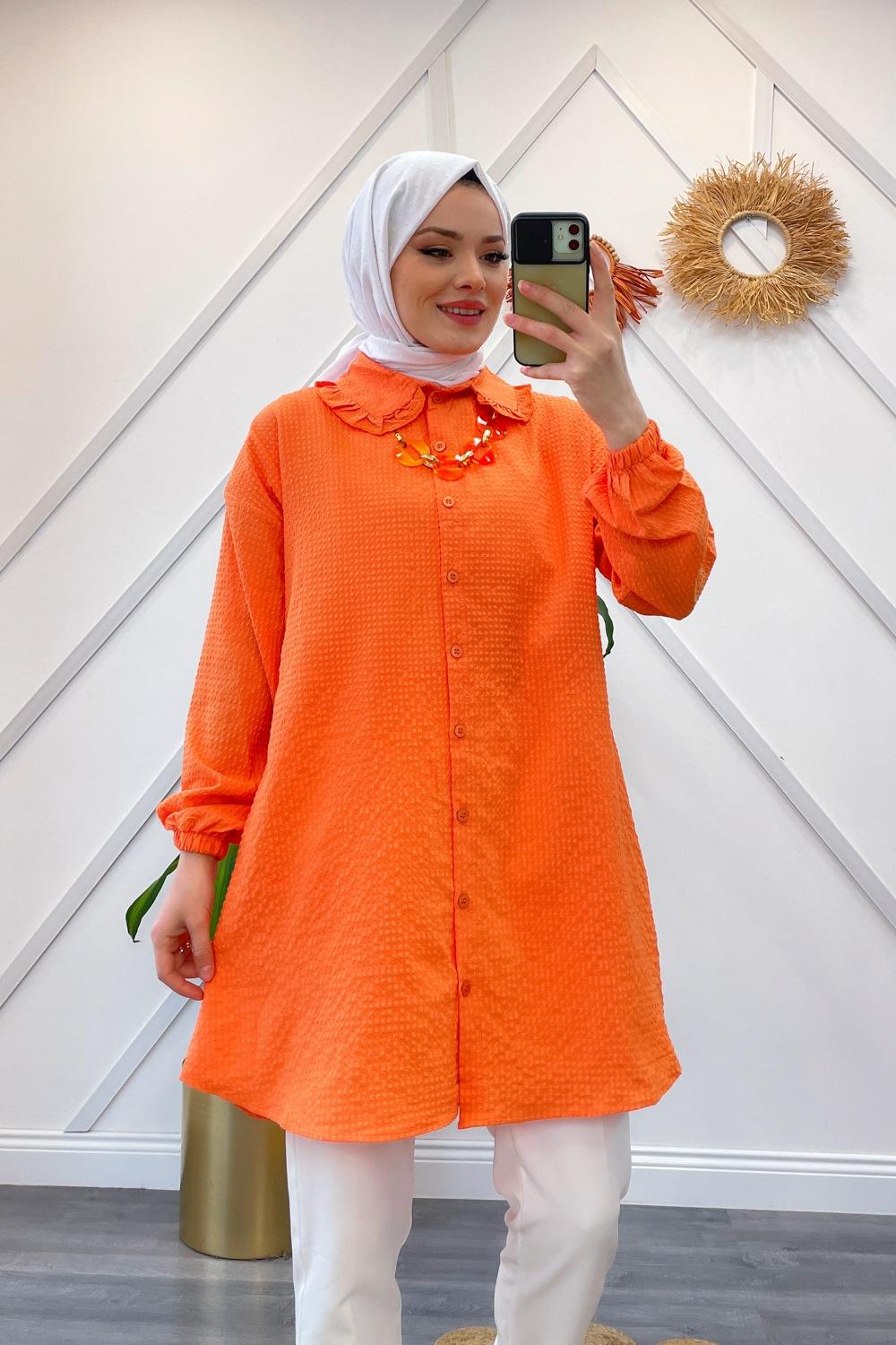 KOLYE HEDİYELİ GOFRE TUNİK