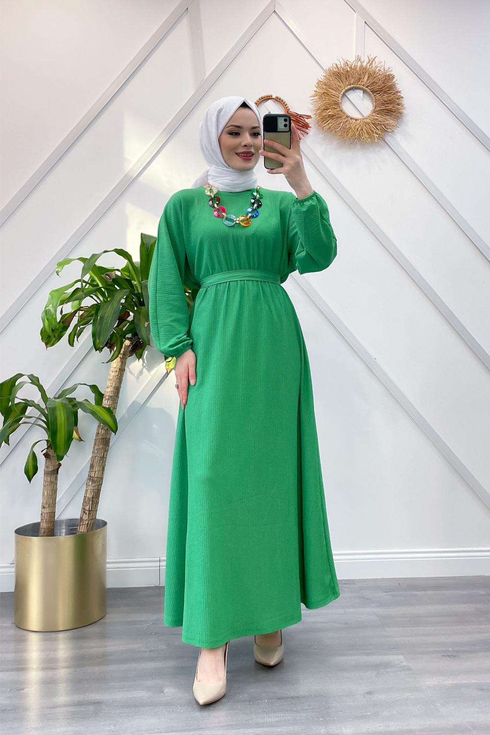 KUŞAKLI BÜRÜMCÜK  ELBİSE