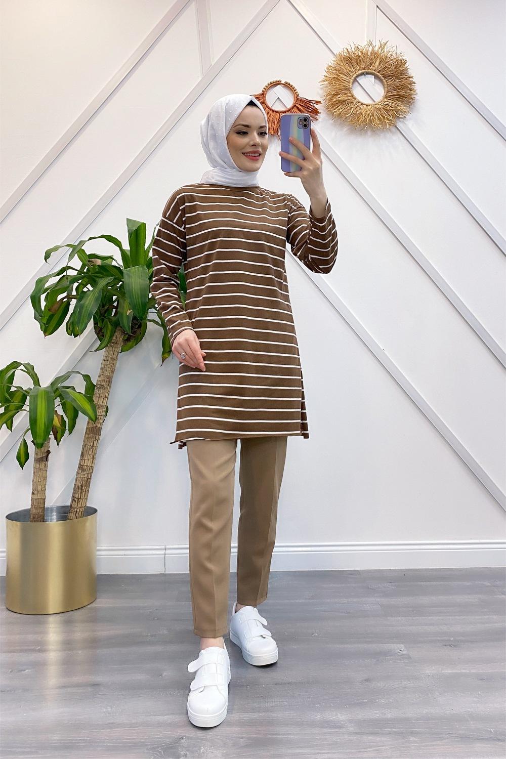 YIRTMAÇLI ÇİZGİ TUNİK