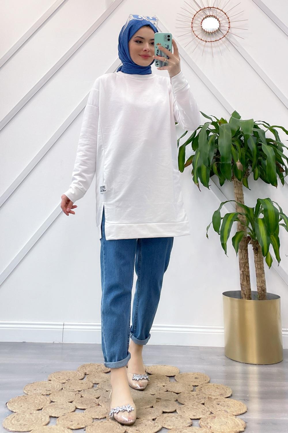 YIRTMAÇLI BASİC SWEAT