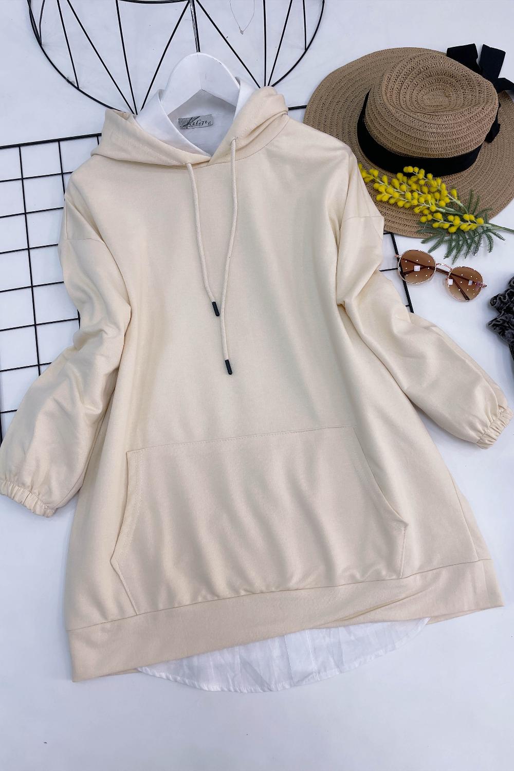 KAPŞONLU CEPLİ SWEATSHİRT