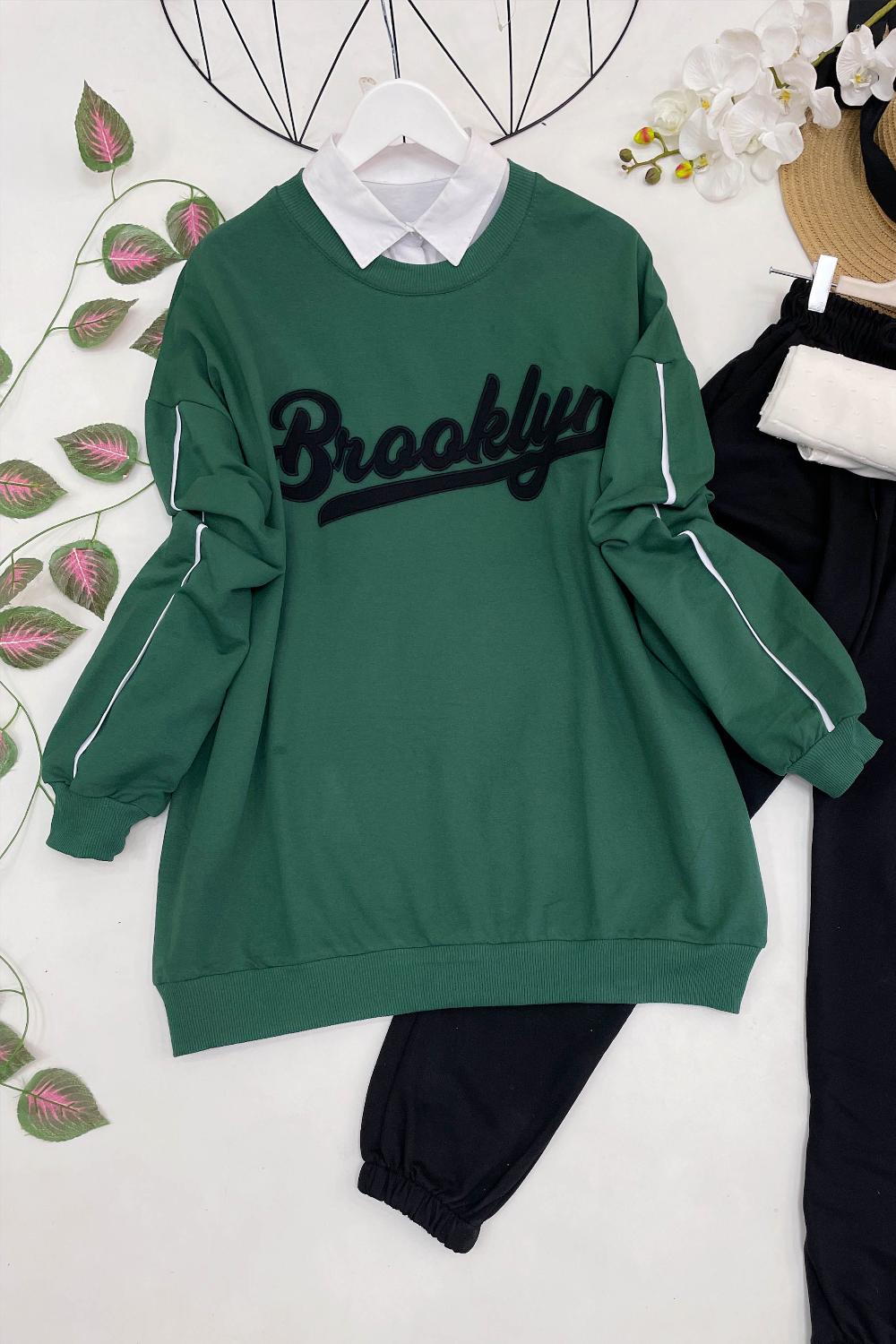 KOLLARI ŞERİT DETAYLI BROOKLYN SWEAT