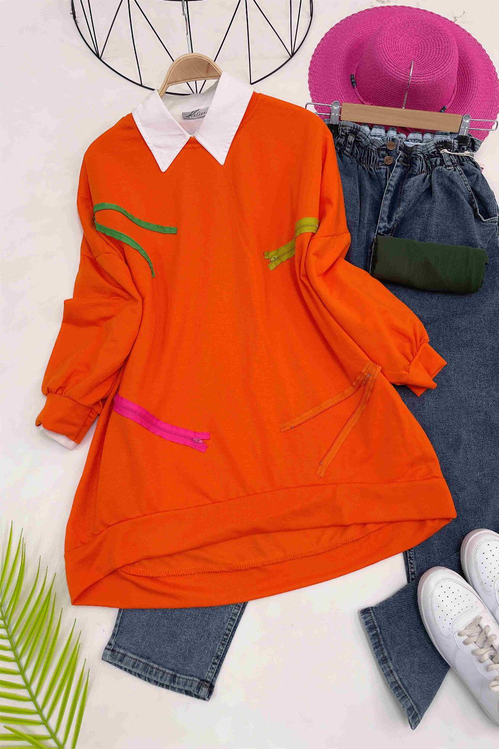 FERMUAR DETAYLI SWEAT