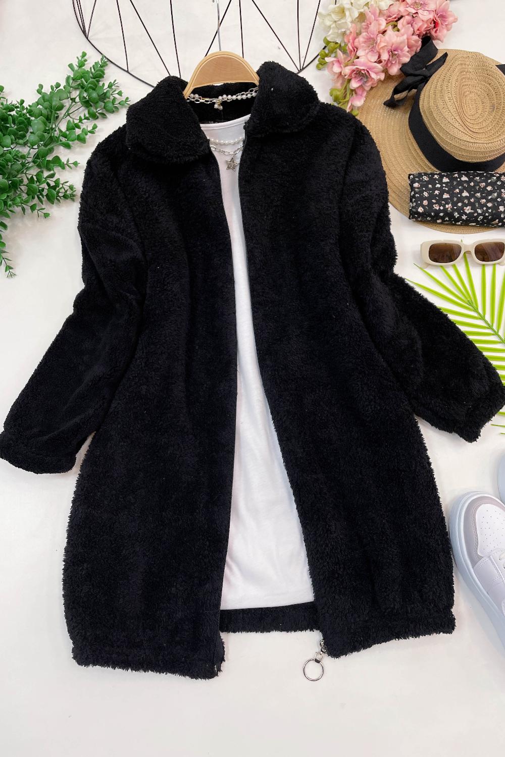 FERMUARLI PELUŞ CEKET