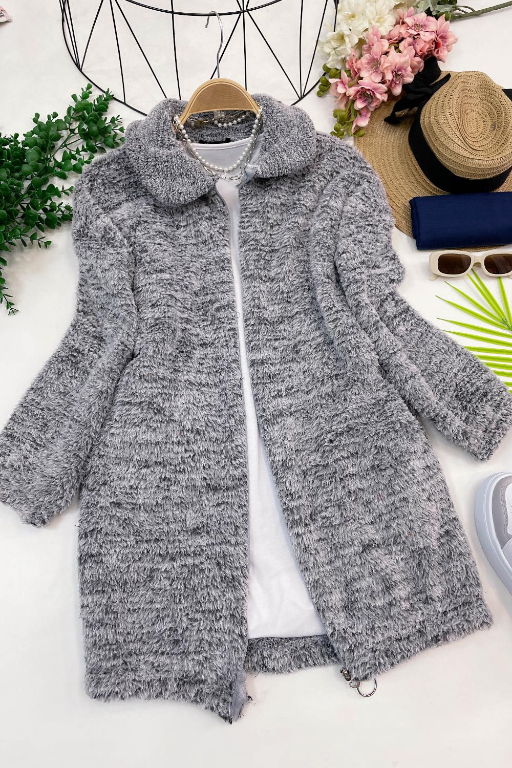 FERMUARLI PELUŞ CEKET