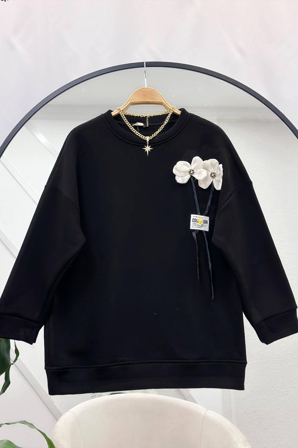 ÇİÇEK DEMETİ ÜÇ İPLİK SWEAT