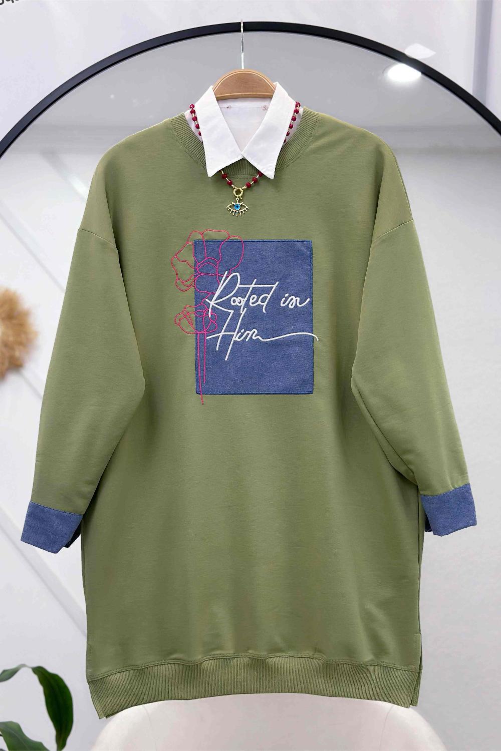 KOT ARMALI NAKIŞLI SWEAT
