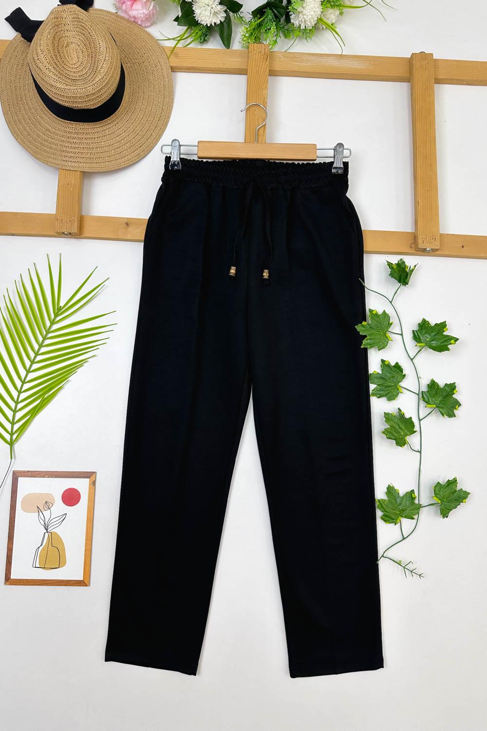 CEPLİ BELİ LASTİK KREP PANTOLON