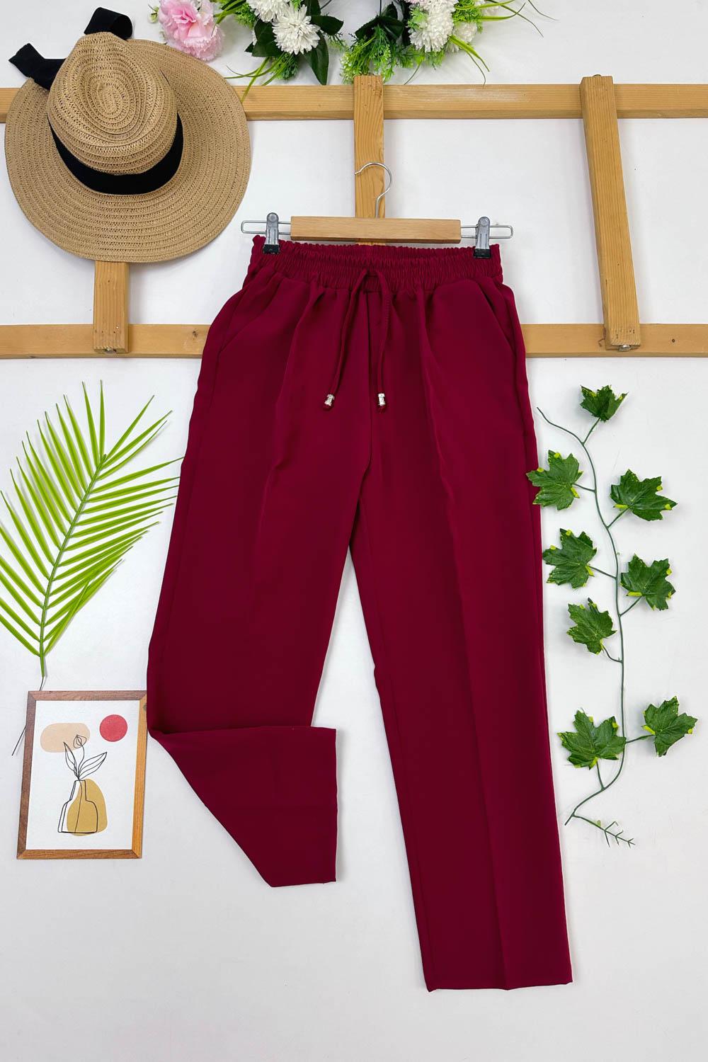 CEPLİ BELİ LASTİK KREP PANTOLON