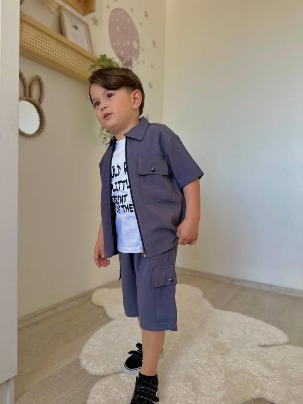 GABARDİN ÜÇLÜ ERKEK ÇOCUK TAKIM