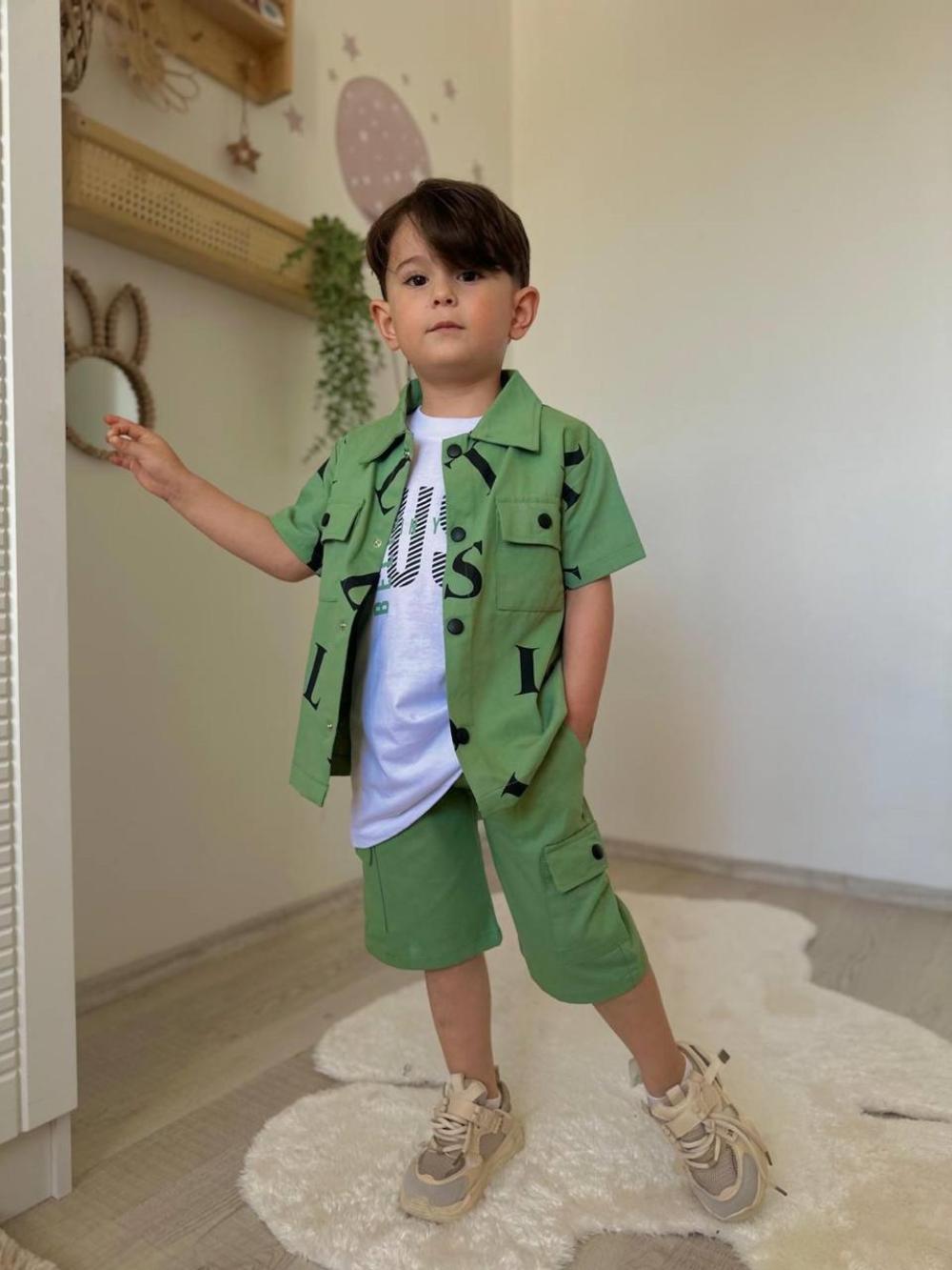 GABARDİN ÜÇLÜ ERKEK ÇOCUK TAKIM