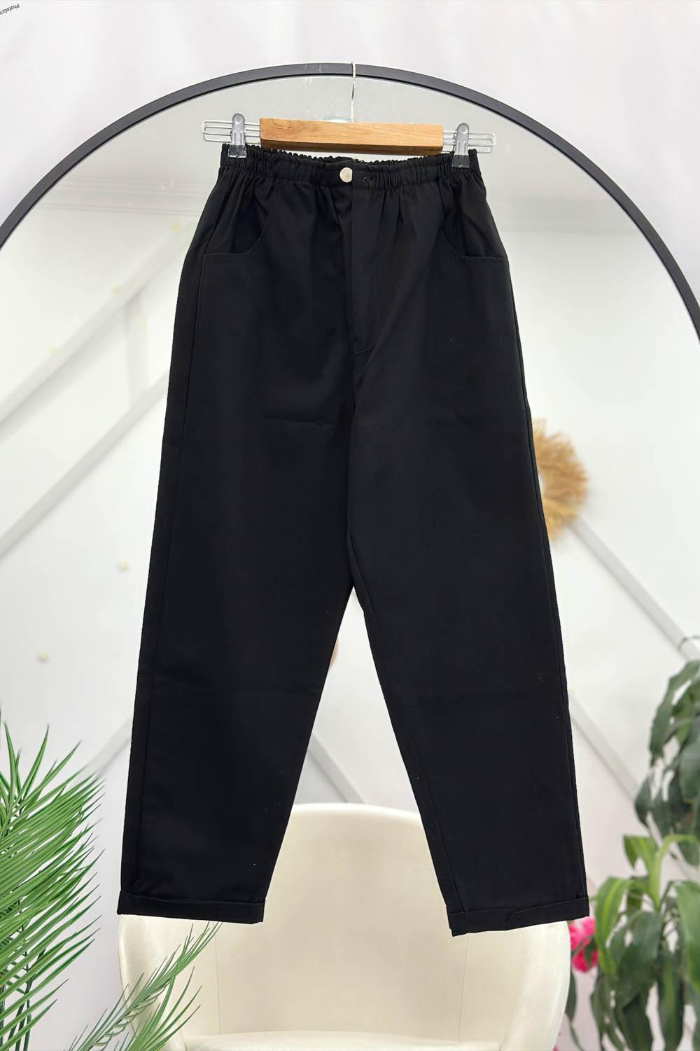 BELİ LASTİKLİ DAR PAÇA PANTOLON