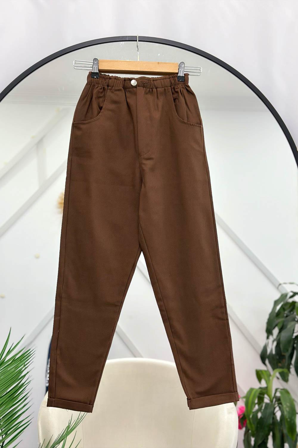 BELİ LASTİKLİ DAR PAÇA PANTOLON