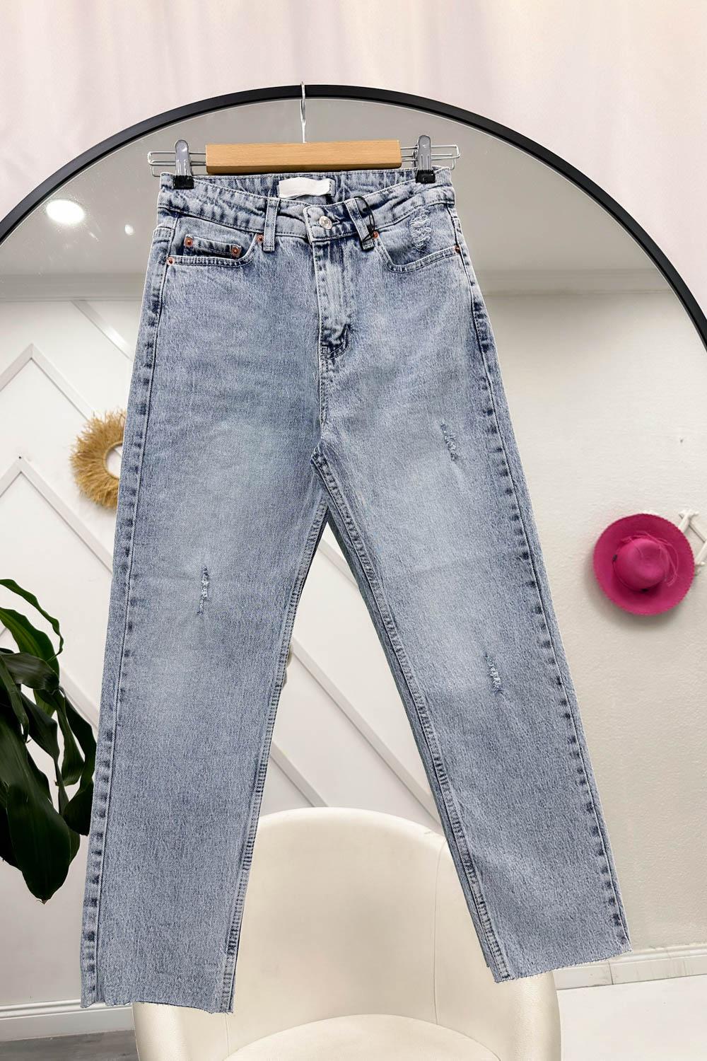 YIRTIK DETAYLI MOM JEAN