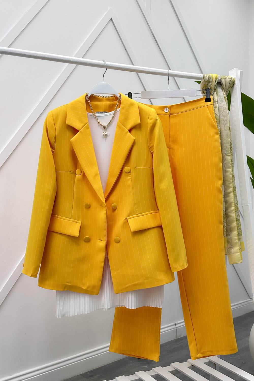 CİZGİLİ CEKET TAKIM