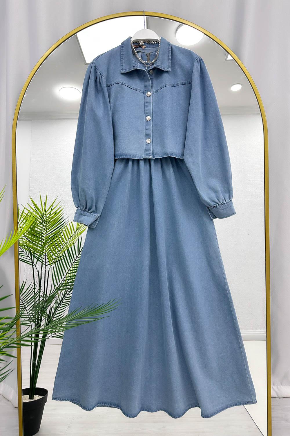 CEKET DETAYLI KOT ELBİSE