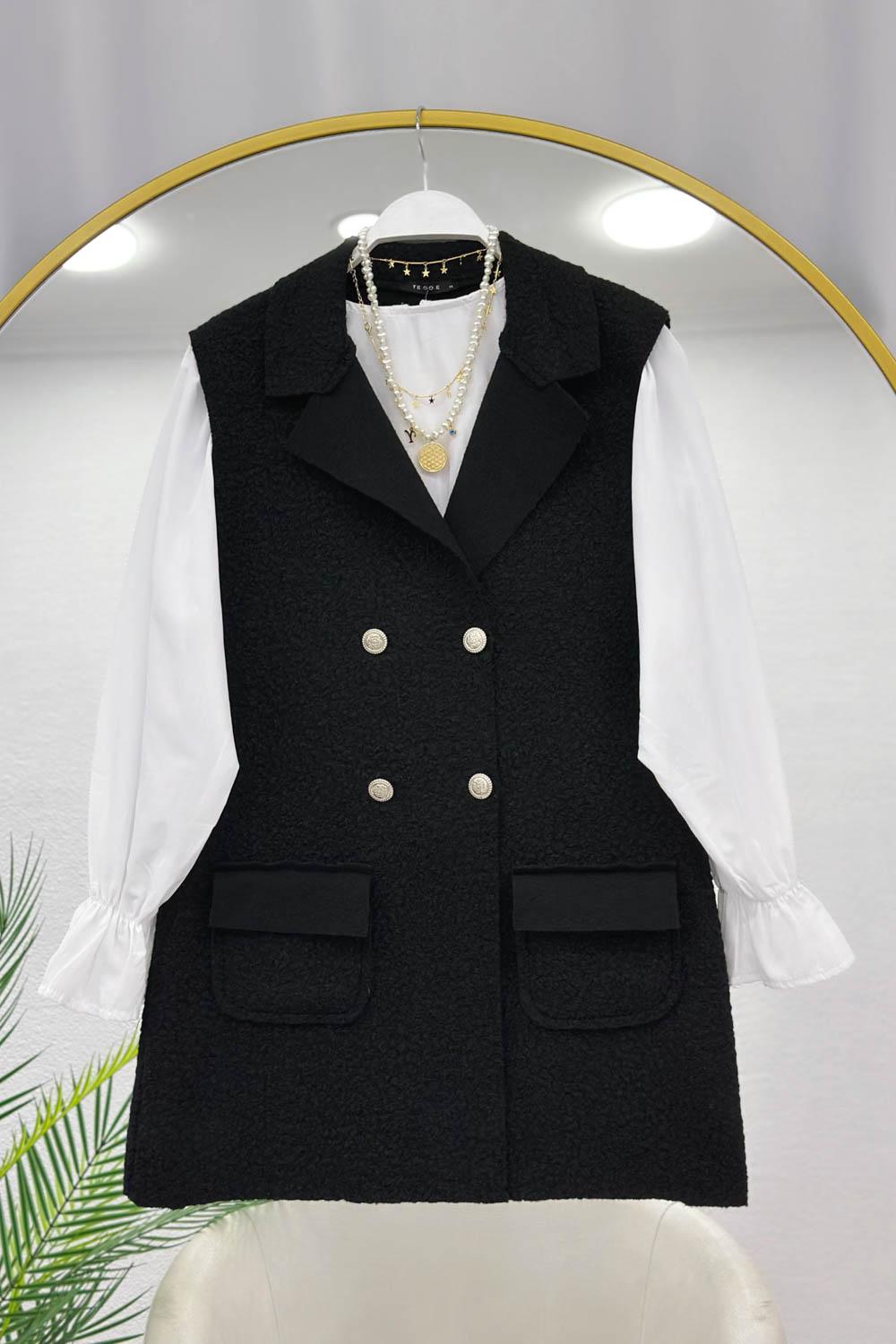 DÜĞMELİ BUKLET YELEK