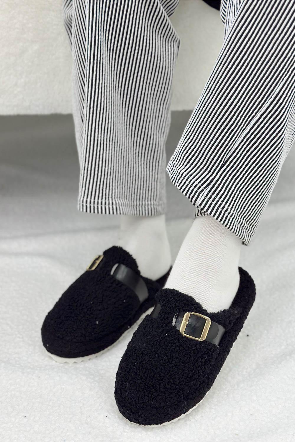 TOKALI HAVLU SESSİZ TABAN PANDUF KIŞLIK  KADIN KAPALI EV TERLİĞİ