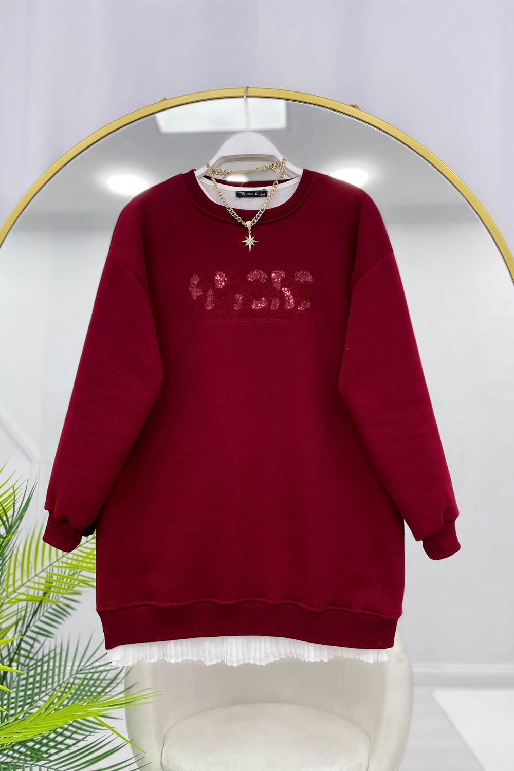 AMORE PUL NAKIŞLI ŞARDONLU SWEAT