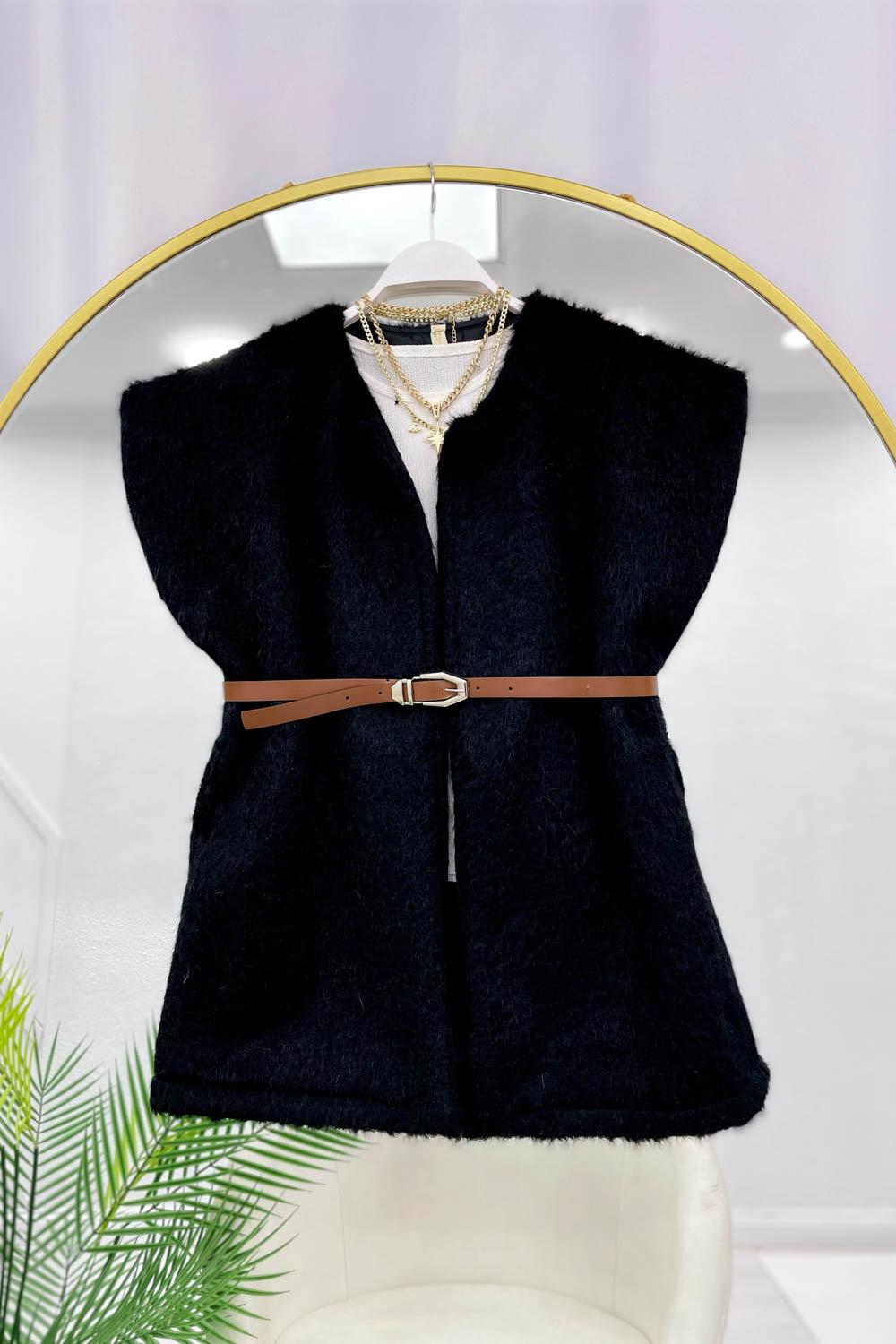 KEMERLİ KÜRK YELEK