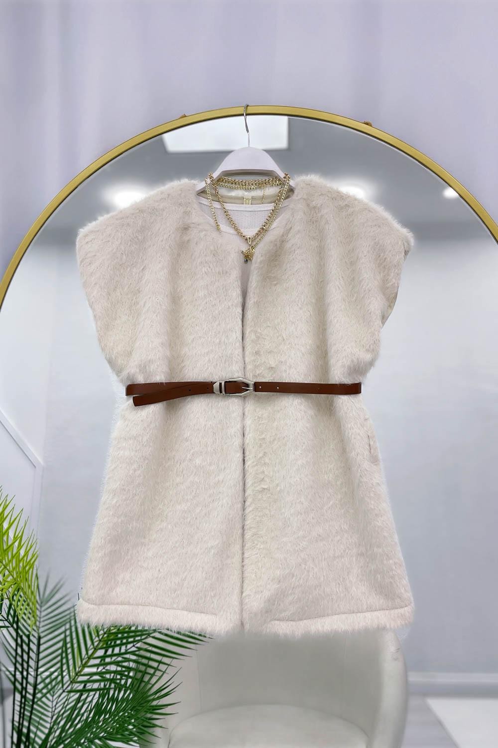 KEMERLİ KÜRK YELEK