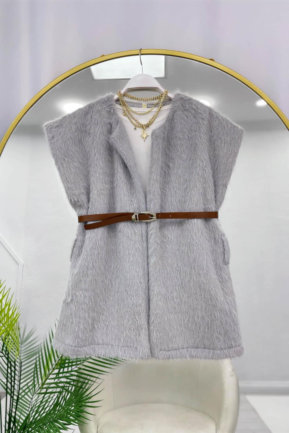 KEMERLİ KÜRK YELEK