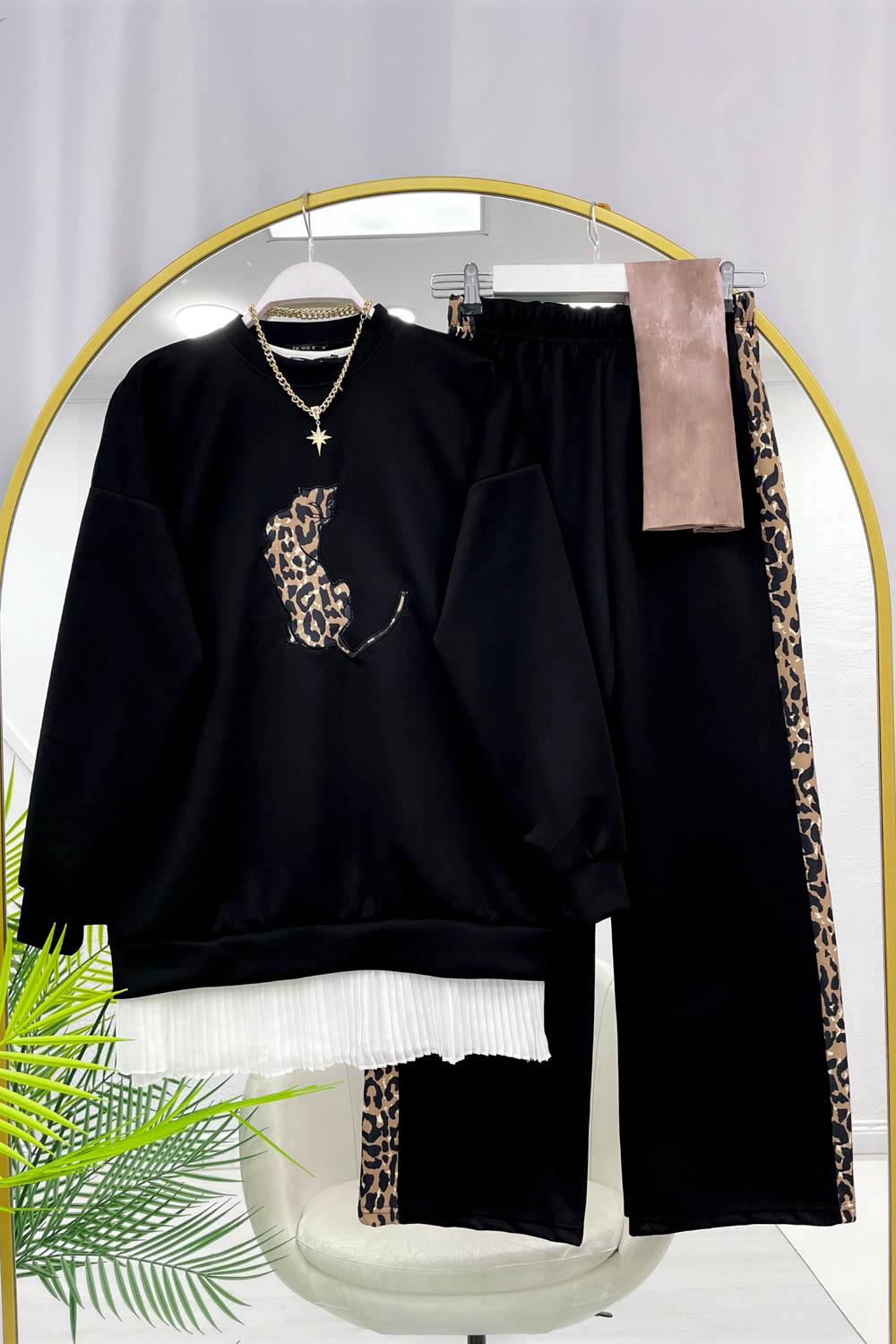 LEOPAR GARNİLİ PUF SCUBA TAKIM