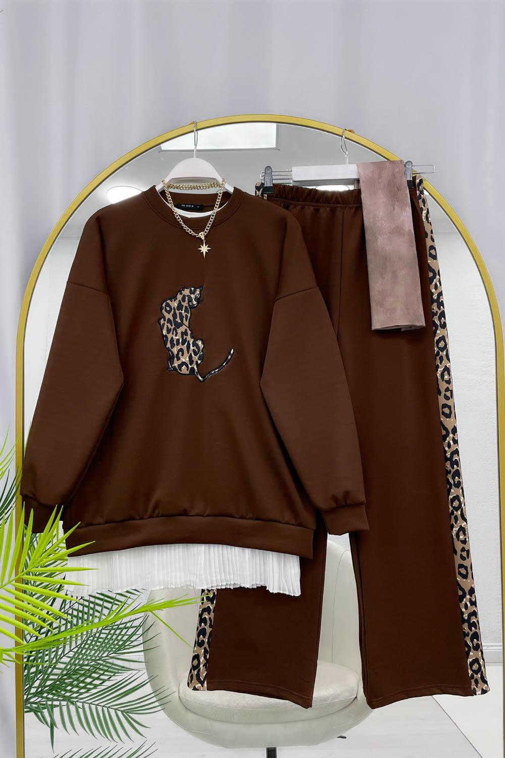 LEOPAR GARNİLİ PUF SCUBA TAKIM