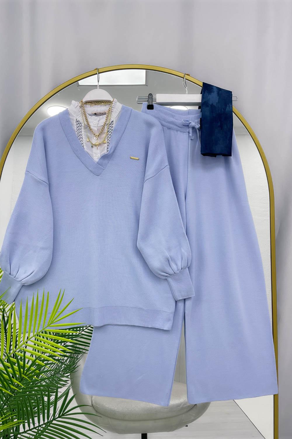 VİNTAGE İŞLEME GÖMLEK DETAYLI PREMIUM TRİKO TAKIM