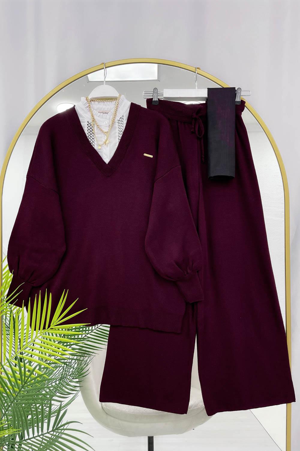 VİNTAGE İŞLEME GÖMLEK DETAYLI PREMIUM TRİKO TAKIM