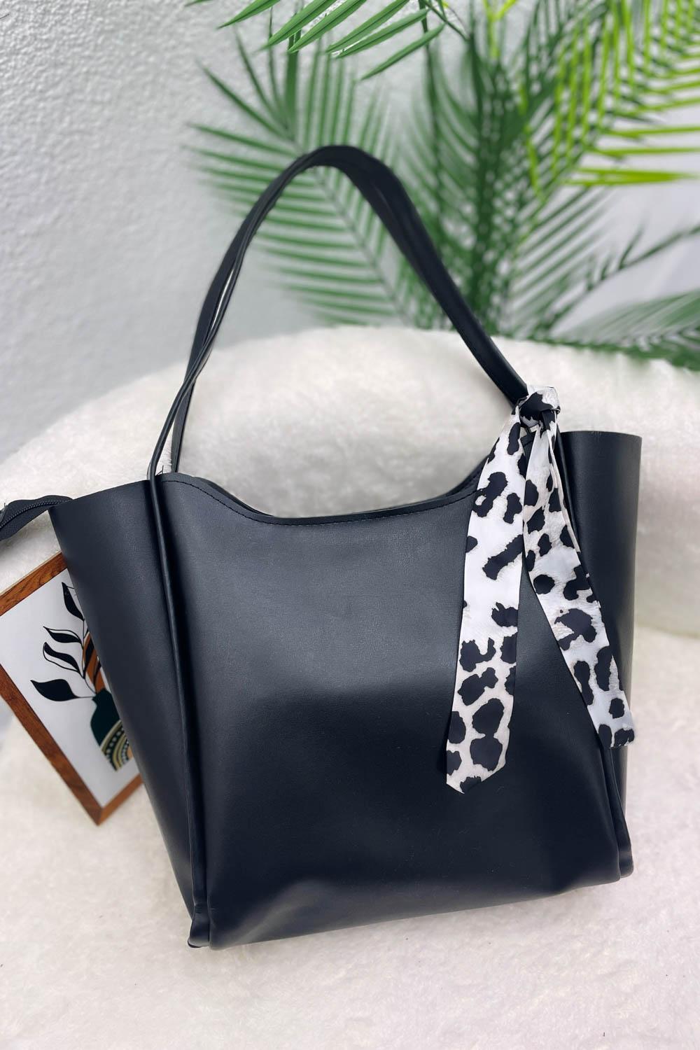 ŞAL DETAYLI  KADIN ÇANTASI