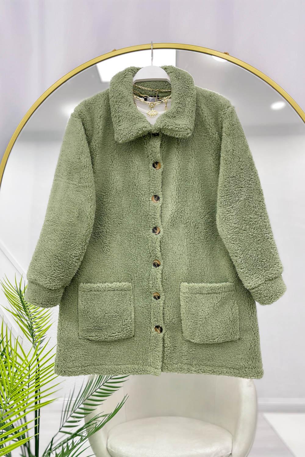 DÜĞMELİ CEPLİ PELUŞ MONT