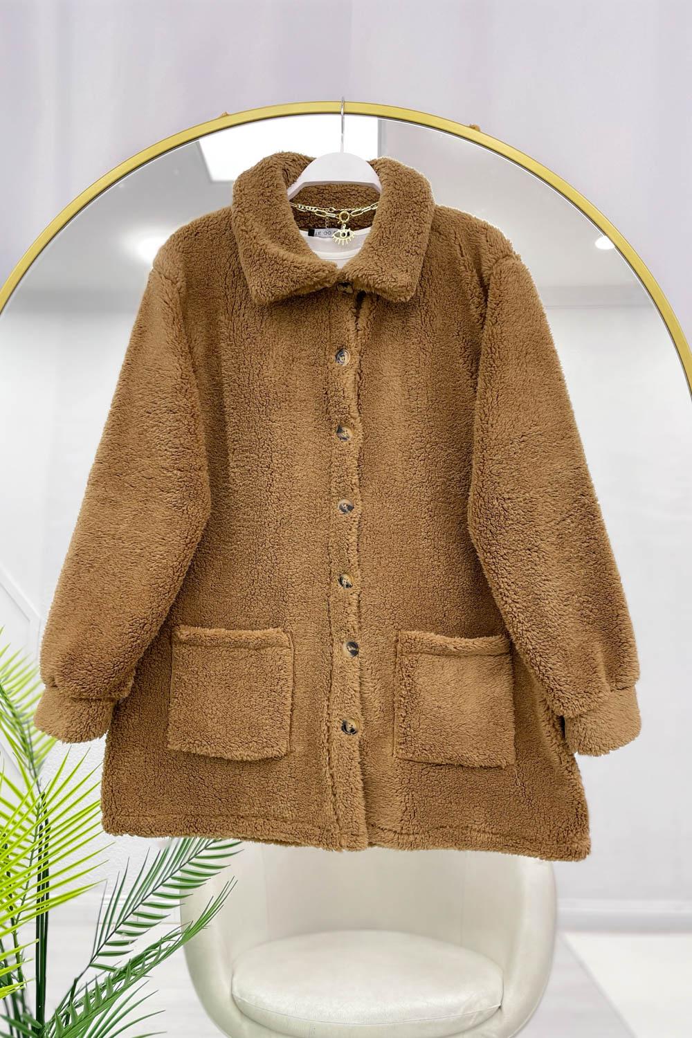 DÜĞMELİ CEPLİ PELUŞ MONT