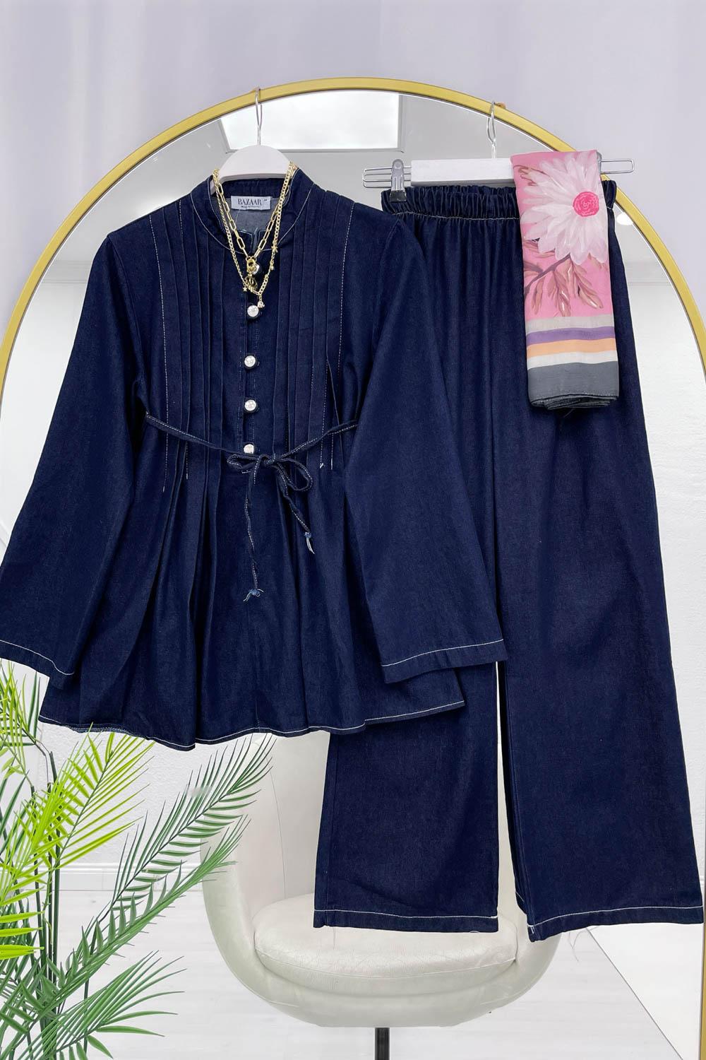 NERVÜRLÜ KADIN KOT TAKIM