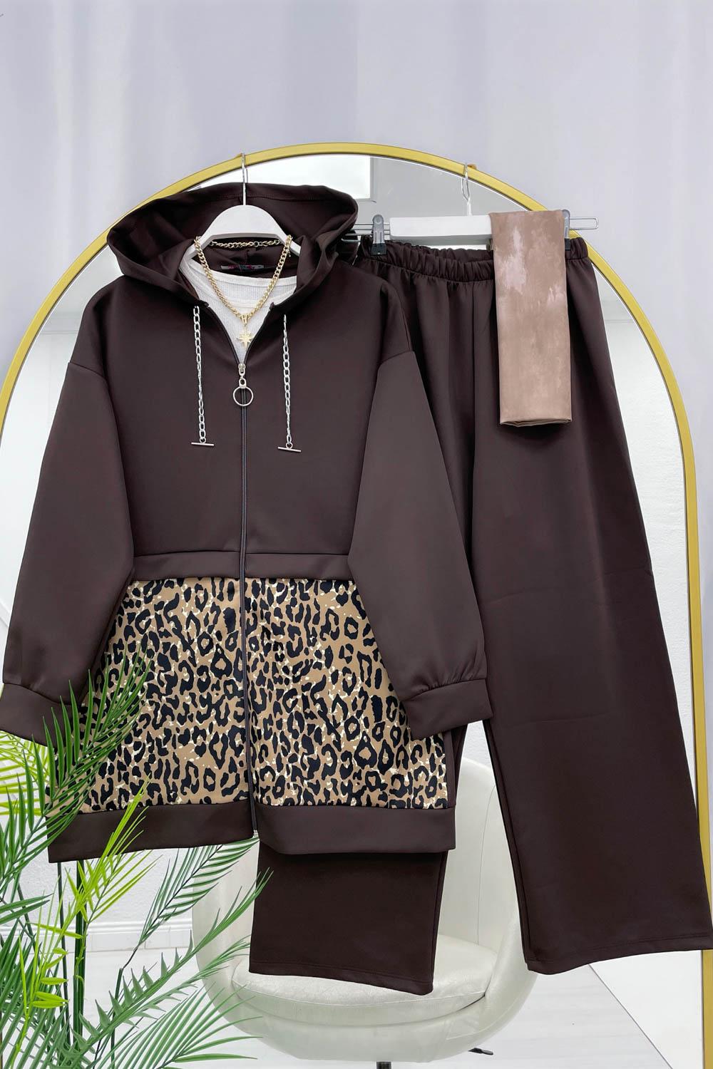 LEOPAR DESENLİ PUF SCUBA TAKIM