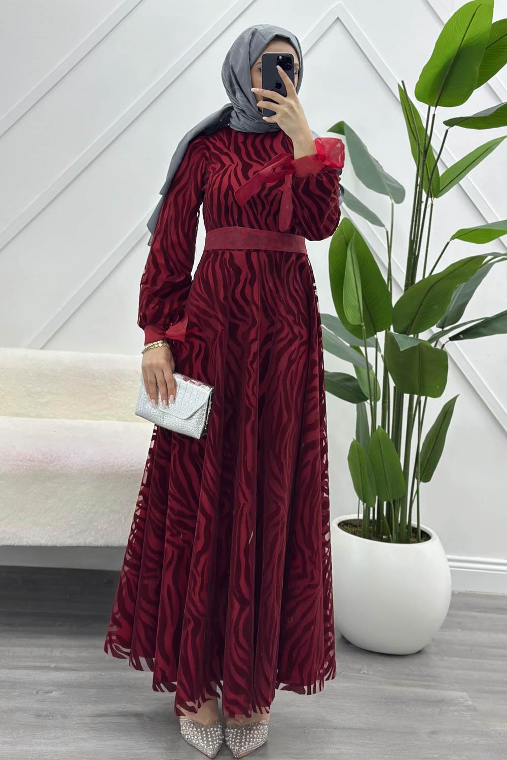 DALGA DESEN JAKARLI KADIN ABİYE