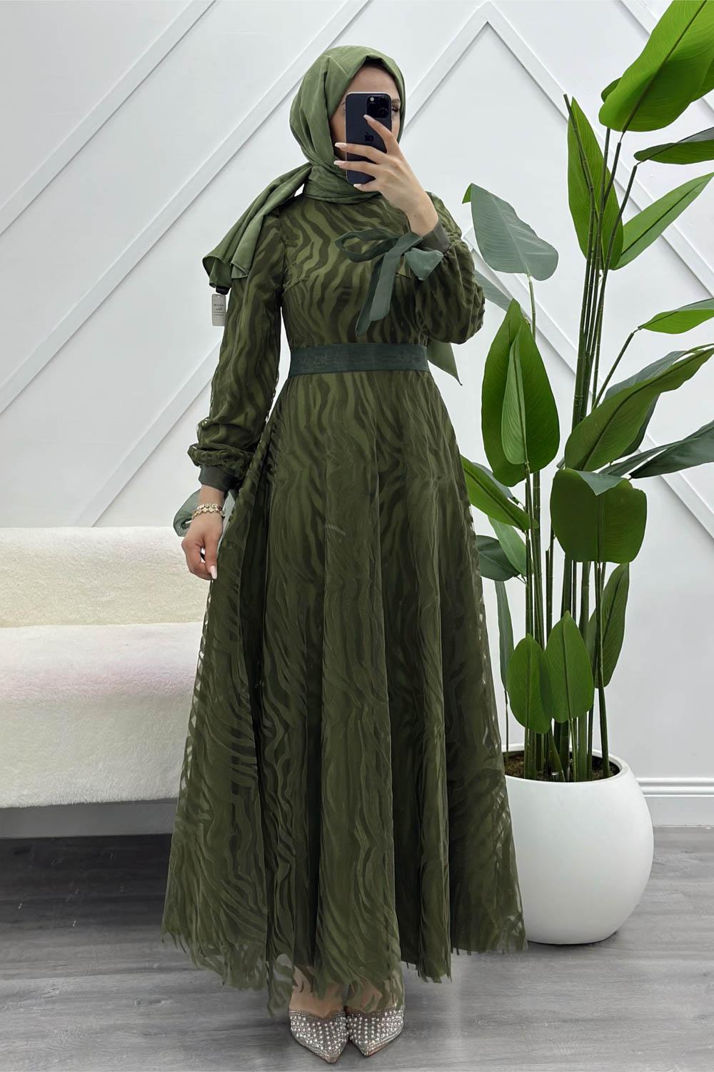 DALGA DESEN JAKARLI KADIN ABİYE