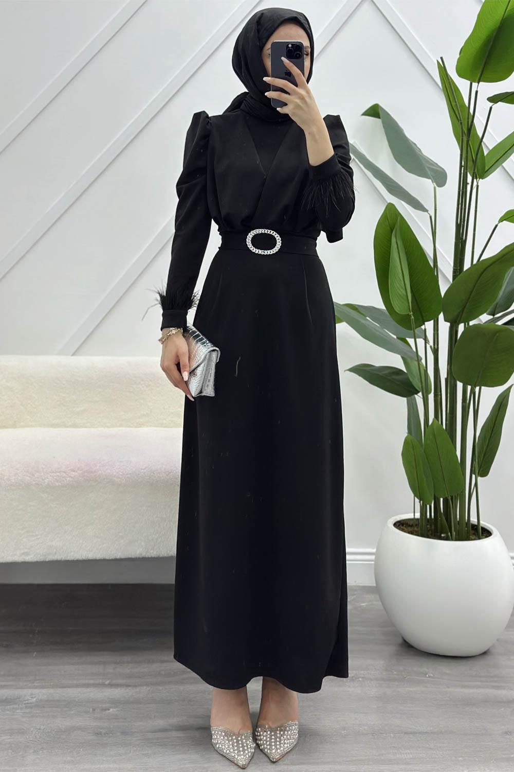 KOLU TÜYLÜ KADIN ABİYE