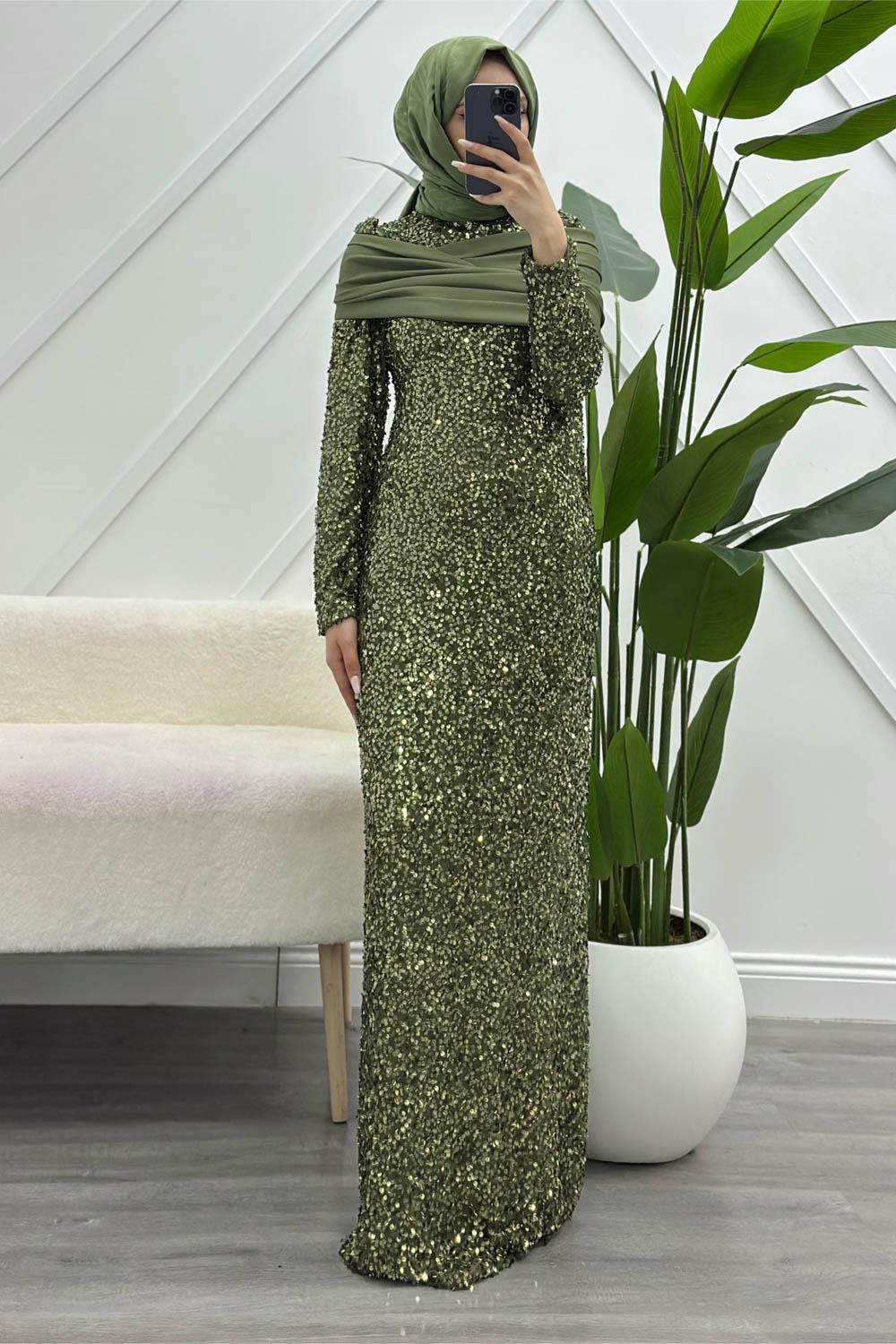 OMUZ DETAYLI PULLU ABİYE