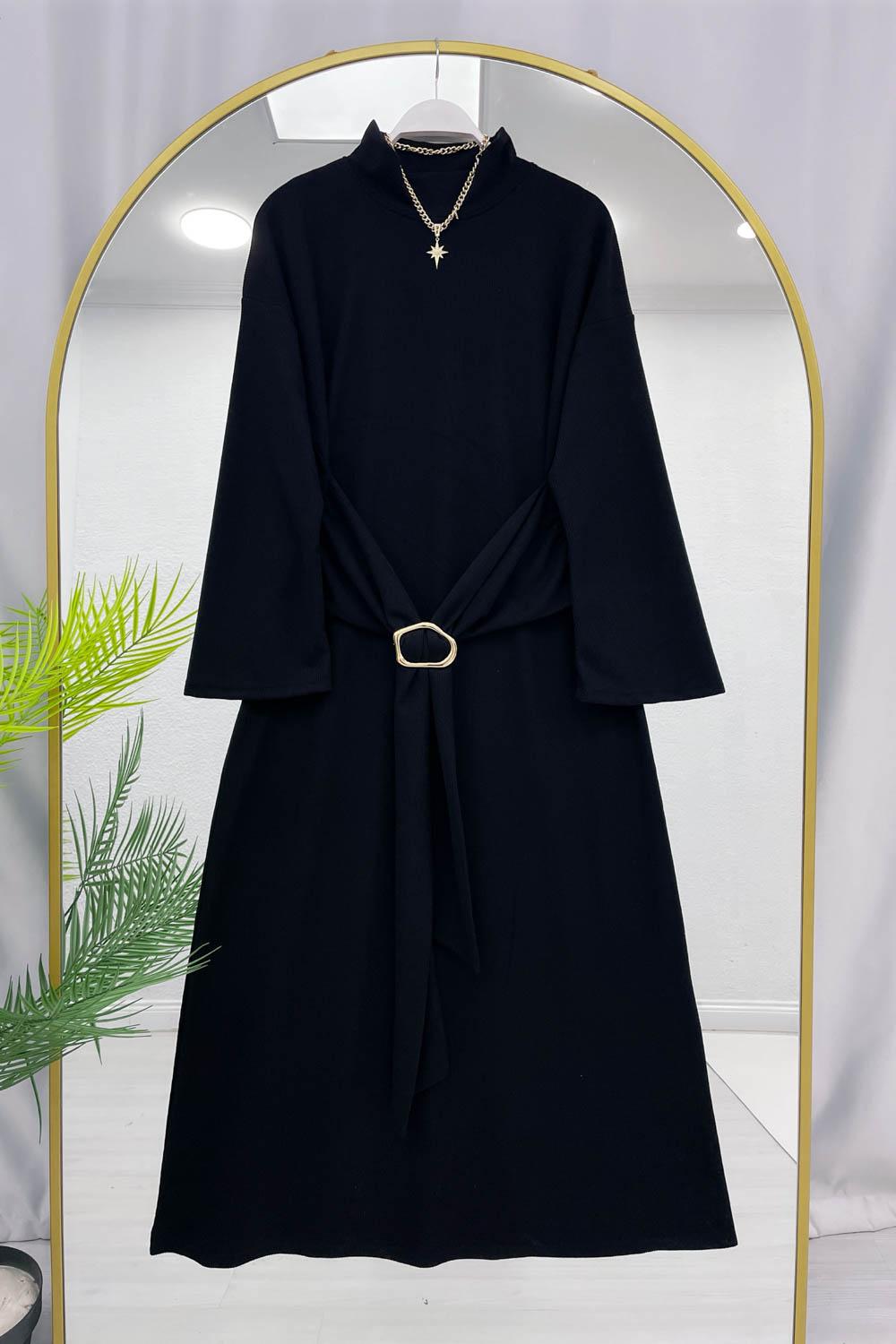 BELİ TOKALI SELANİK KADIN ELBİSE