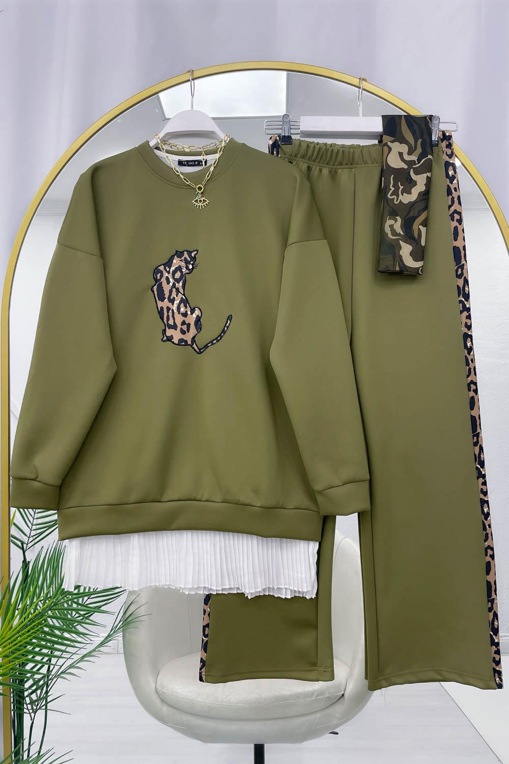 LEOPAR GARNİLİ PUF SCUBA TAKIM