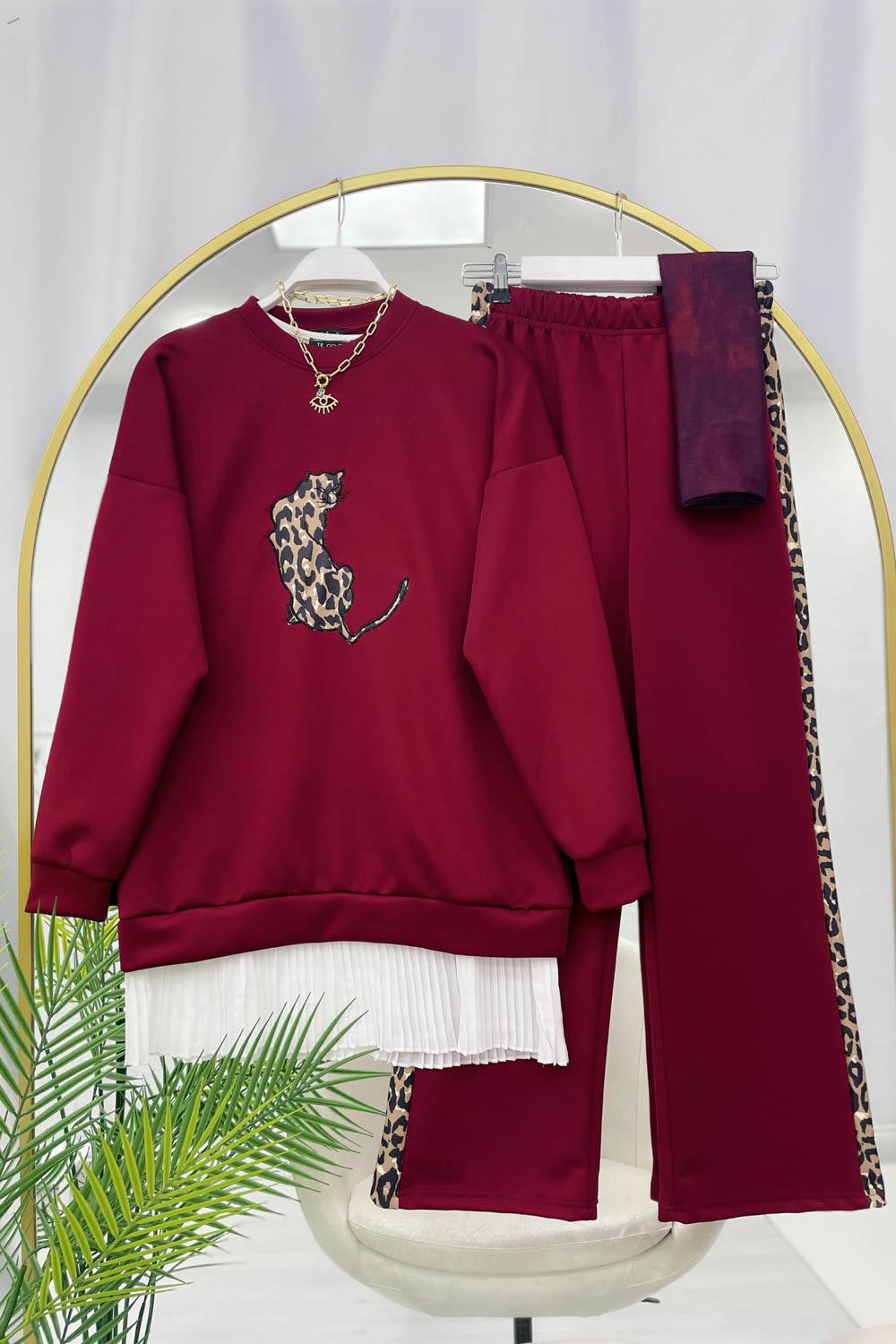 LEOPAR GARNİLİ PUF SCUBA TAKIM