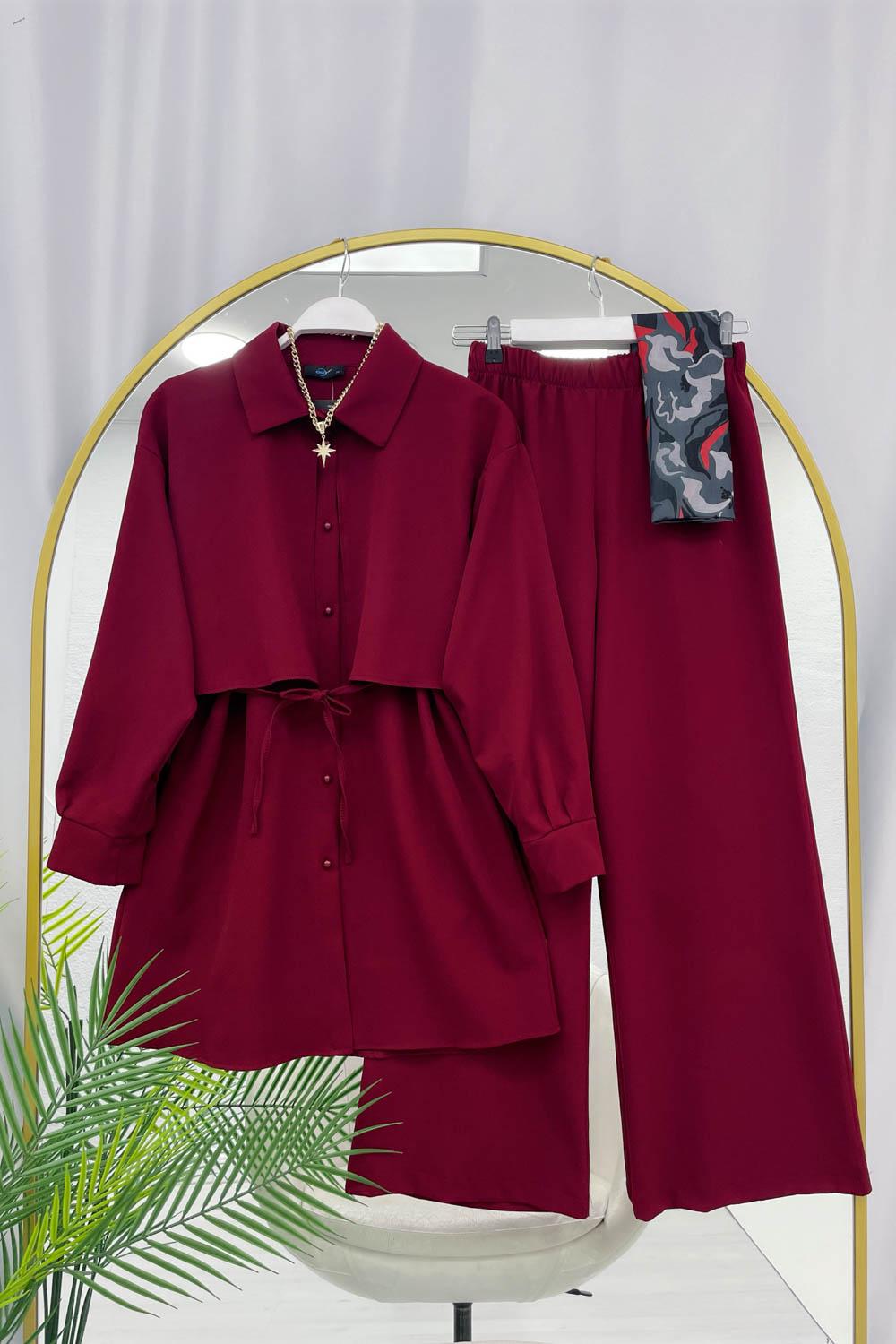 RÜZGARLIK DETAYLI KADIN KREP TAKIM