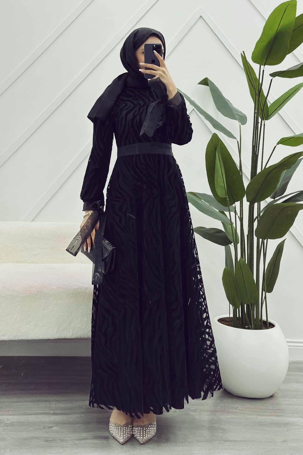 DALGA DESEN JAKARLI KADIN ABİYE