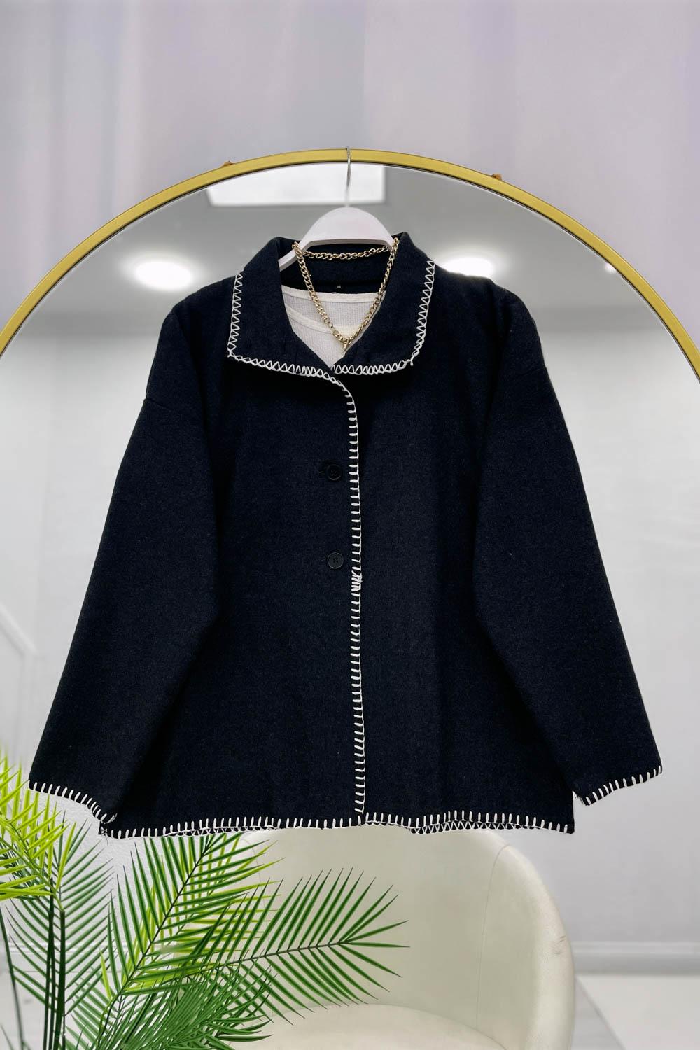 DİKİŞ DETAYLI KAŞE CEKET