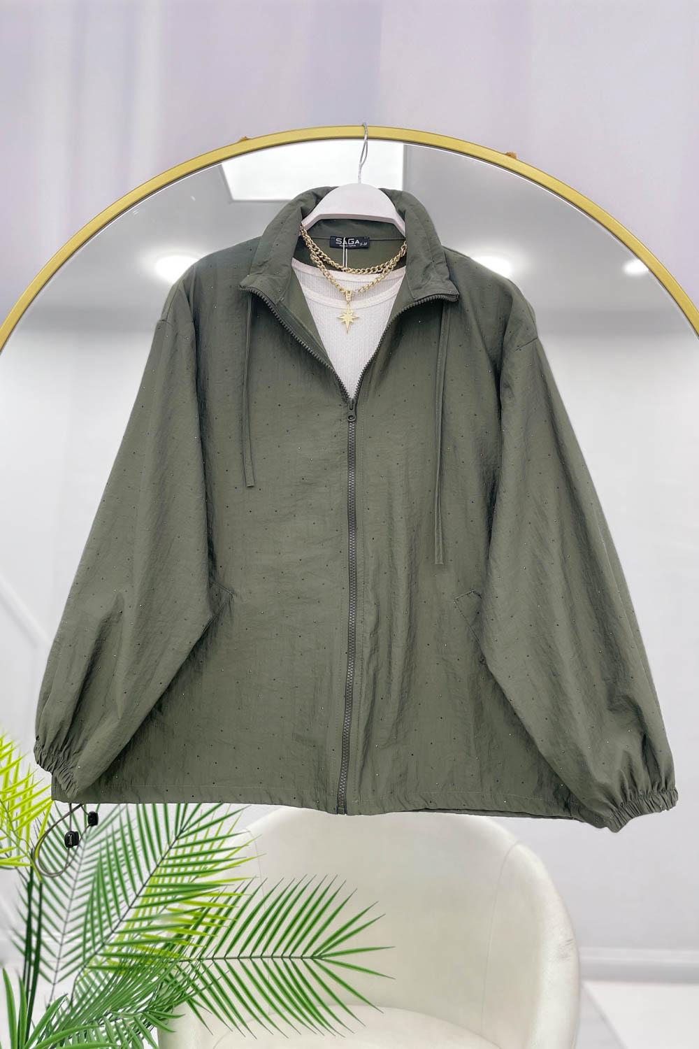 TAŞ BASKILI KREP CEKET