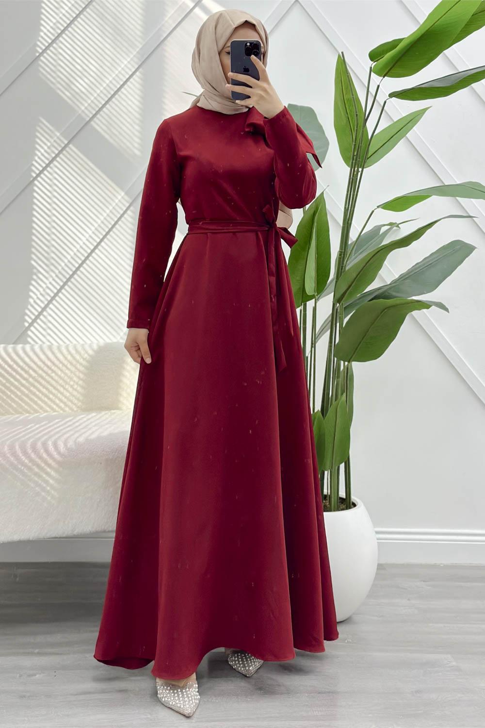 OMZU DETAYLI KADIN KREP ABİYE