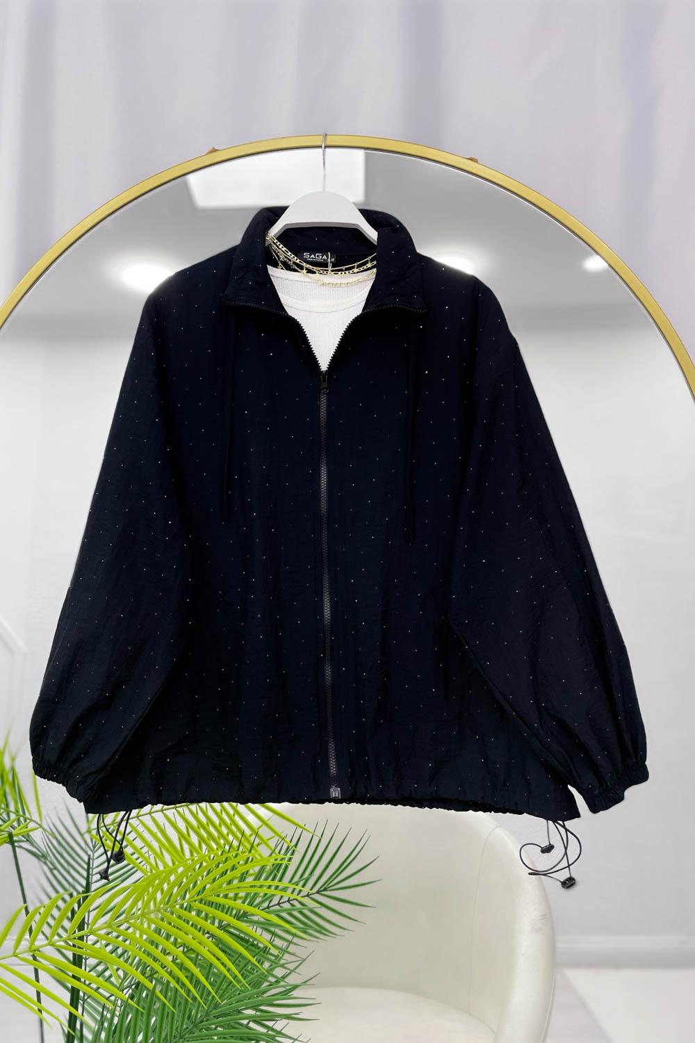 TAŞ BASKILI KREP CEKET