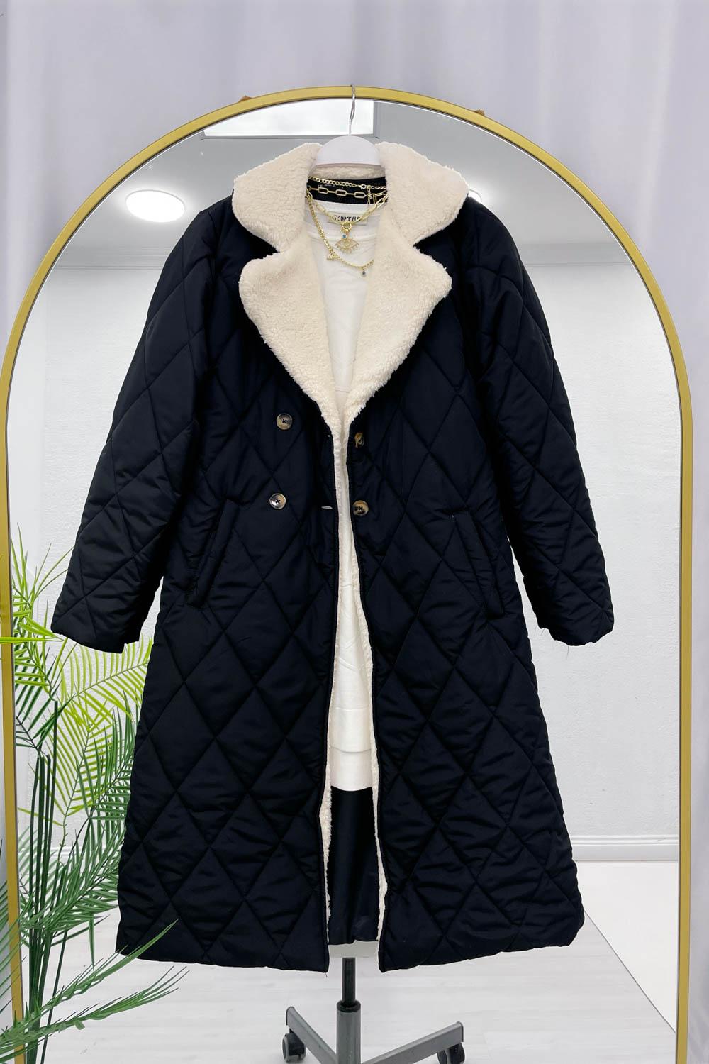 KEMERLİ KAPİTONE KÜRK DETAYLI MONT