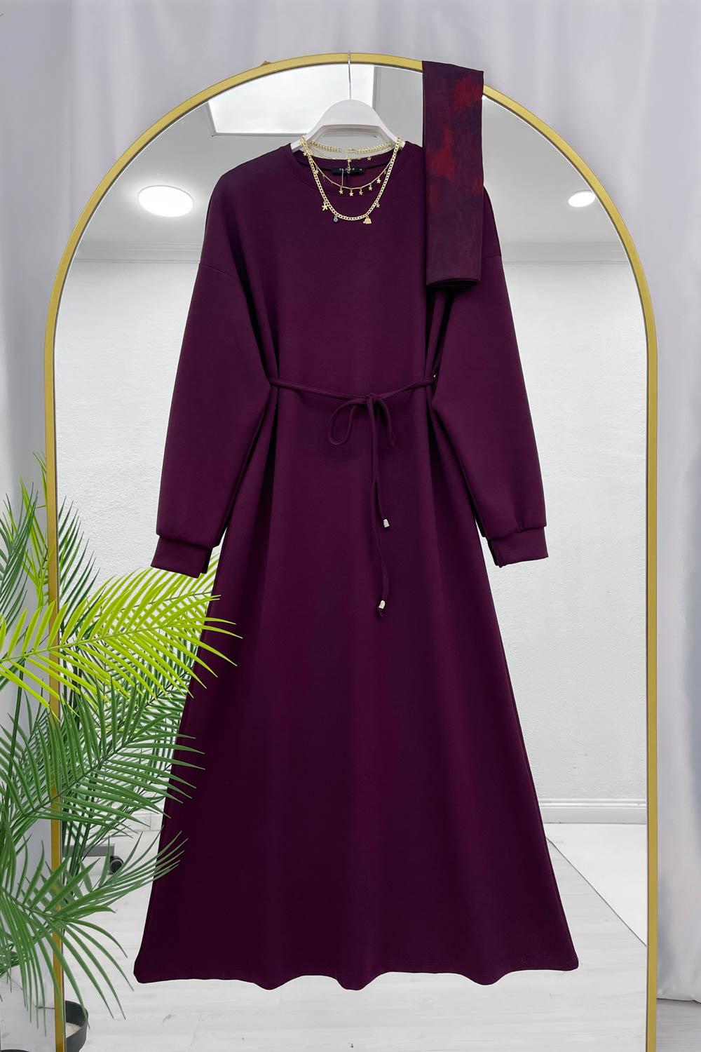 BOYDAN İPLİ KADIN ELBİSE